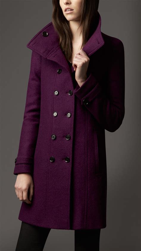 burberry winter coat purple